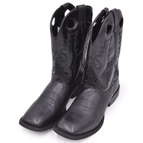 Smoky Mountain Men's Outlaw Western Boot Square Toe Black 10.5 EE US
