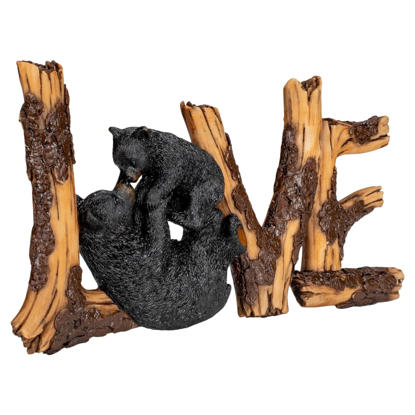 Slifka Sales Co. Love Black Mama Bear and Cub 5 x 9.5 Resin Table Top Plaque Sign