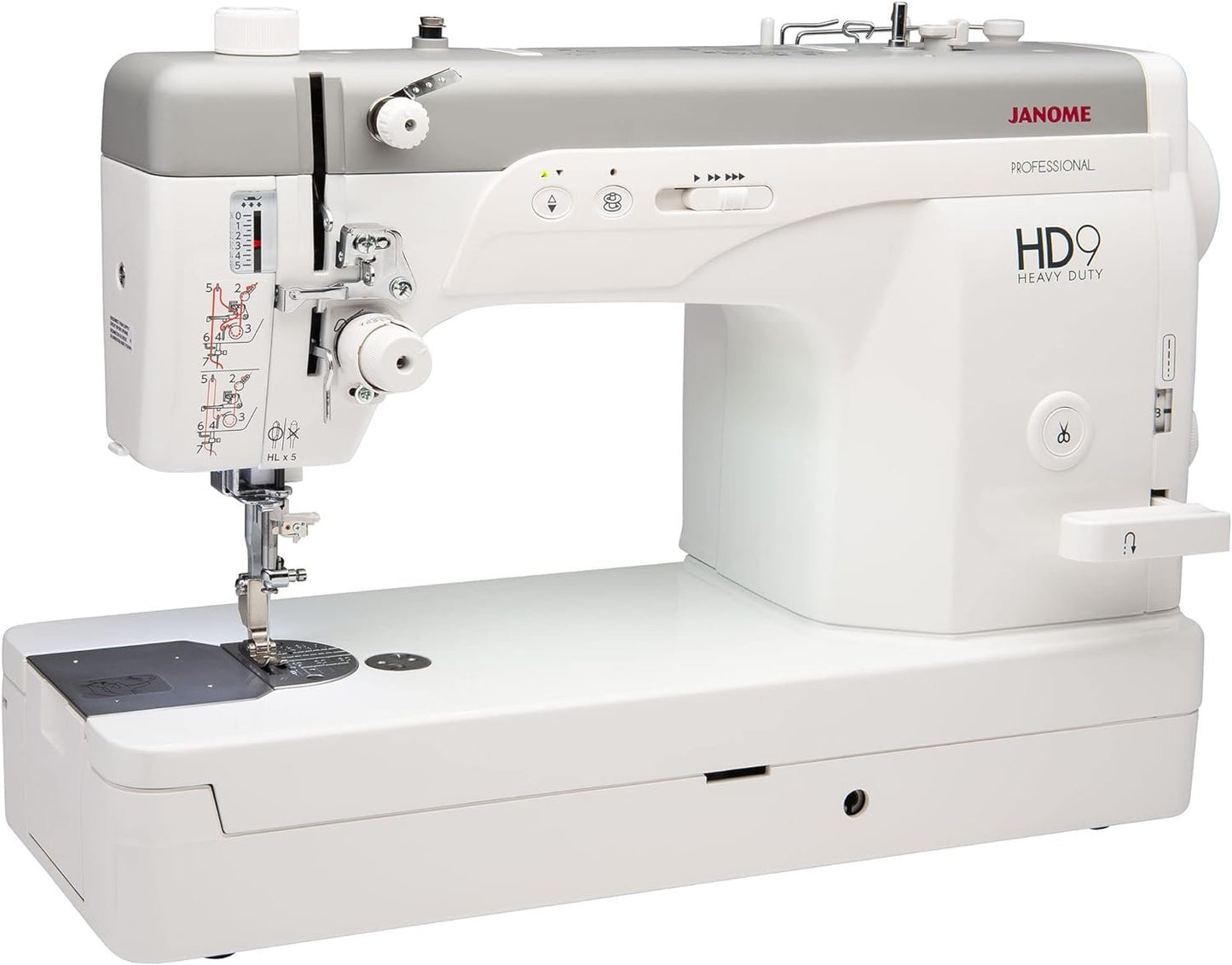 Janome HD9 White: Heavy Duty High Speed Portable Industrial Sewing Machine, with Extra Large Bobbin