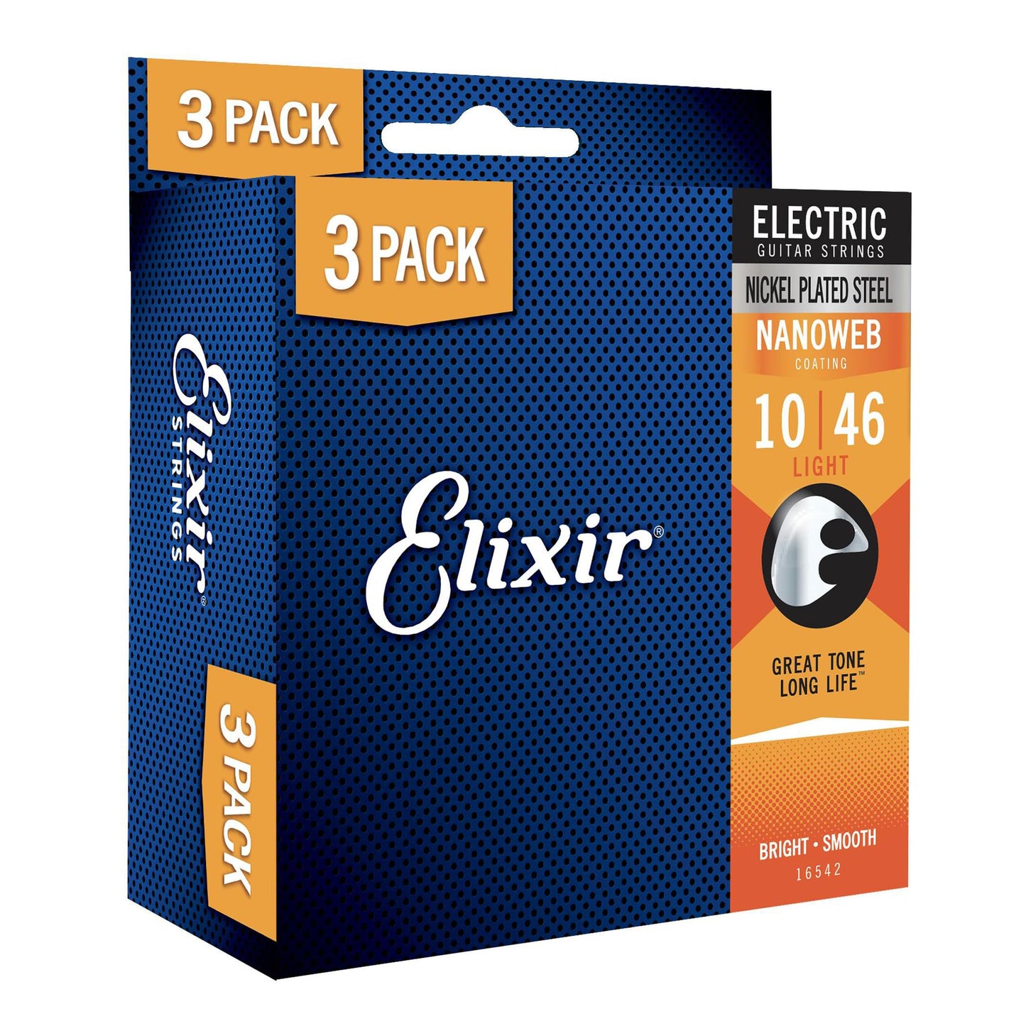 Elixir Strings, Electric Guitar Strings, Nickel Plated Steel with NANOWEB Coating, Longest-Lasting Bright Tone with Comfortable