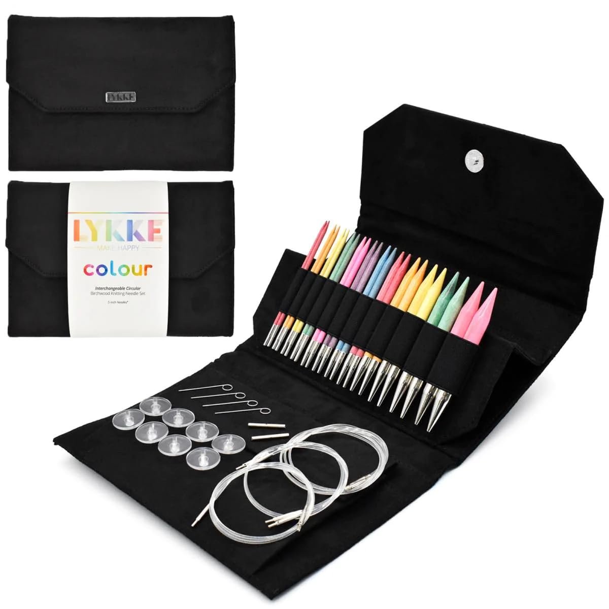 Lykke Colour 5" Interchangeable Set - (Black Vegan Suede)
