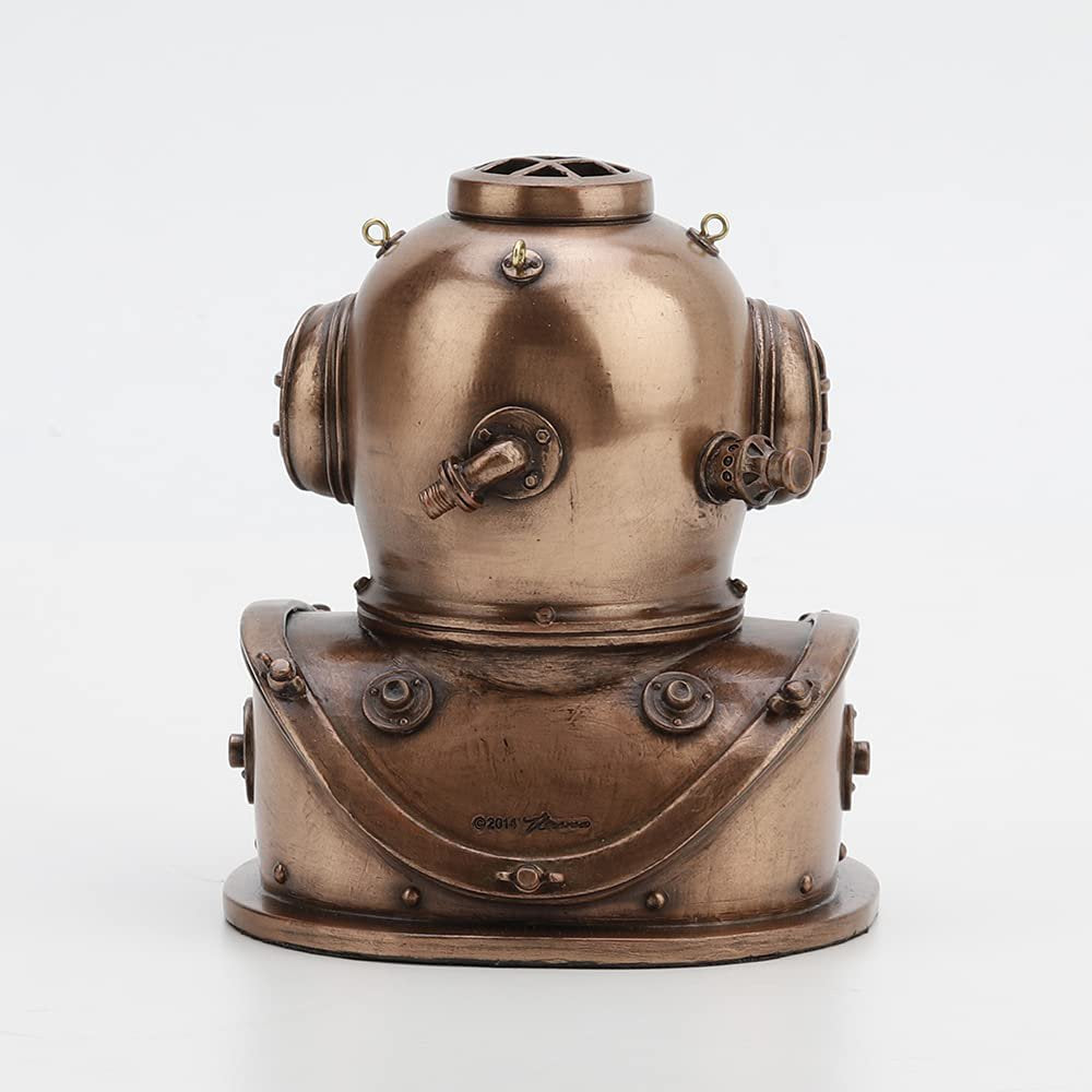 Veronese Design 5 1/4 Inch Classic Diving Helmet Clock Steampunk Figurine Gifts Statue