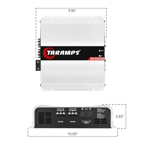 Taramps DS 2000x4 2 Ohms 2000 Watts RMS 4-Channel 500x4 Watts RMS, Class D Full Range, Crossover High / Low Pass Fixed Bridgedable Car Audio Amplifier