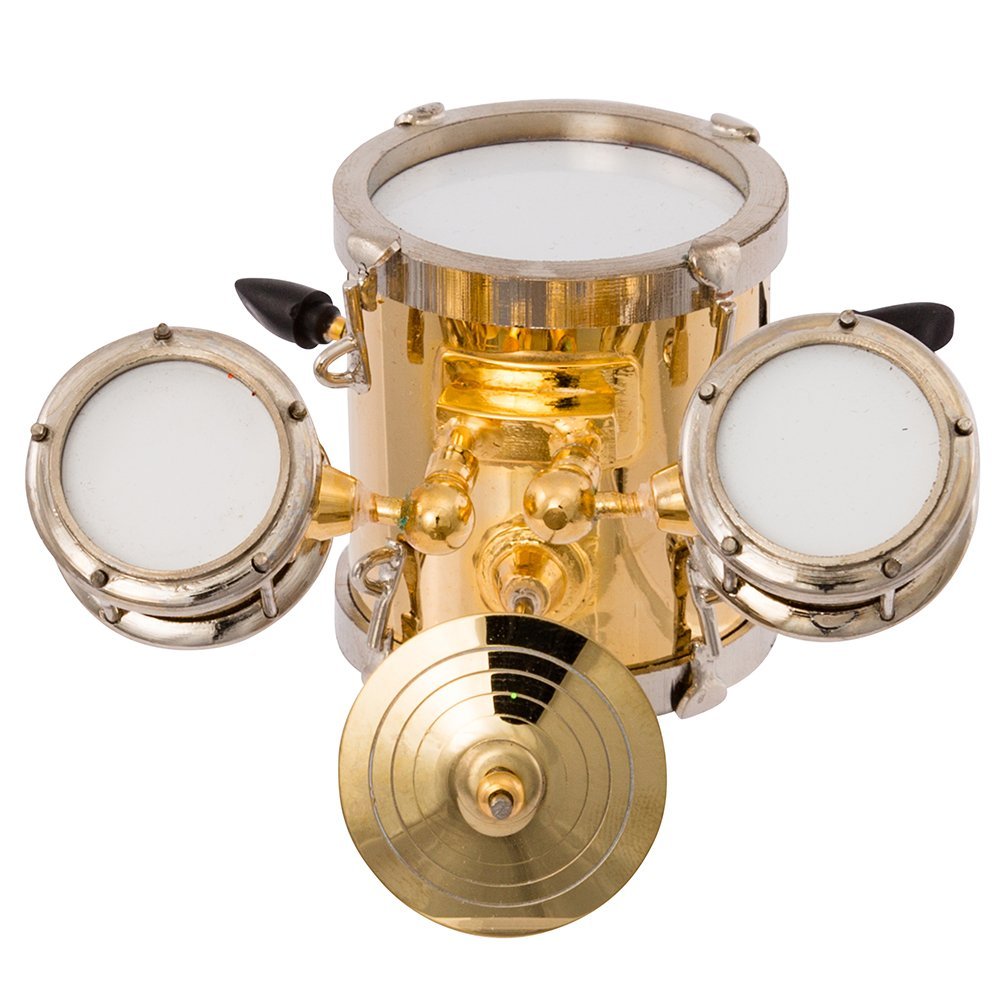 Kurt S. Adler Drum Set Christmas Ornament Band Member Brass Drums Musical Holiday Keepsake Christmas Tree Decoration
