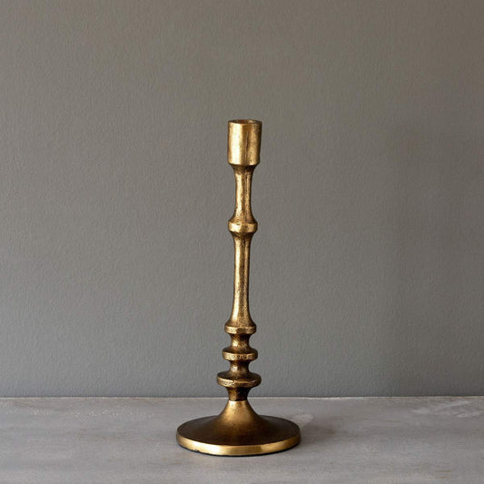 Park Hill Collection EAB00575 Cast Aluminum Classic Candle Stick Holder, Gold, Metal (Medium)