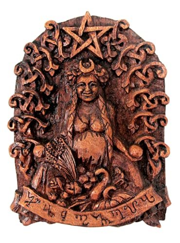 Dryad Design Habondia Wall Plaque - Celtic Goddess of Prosperity Home Decor (Wood Finish)