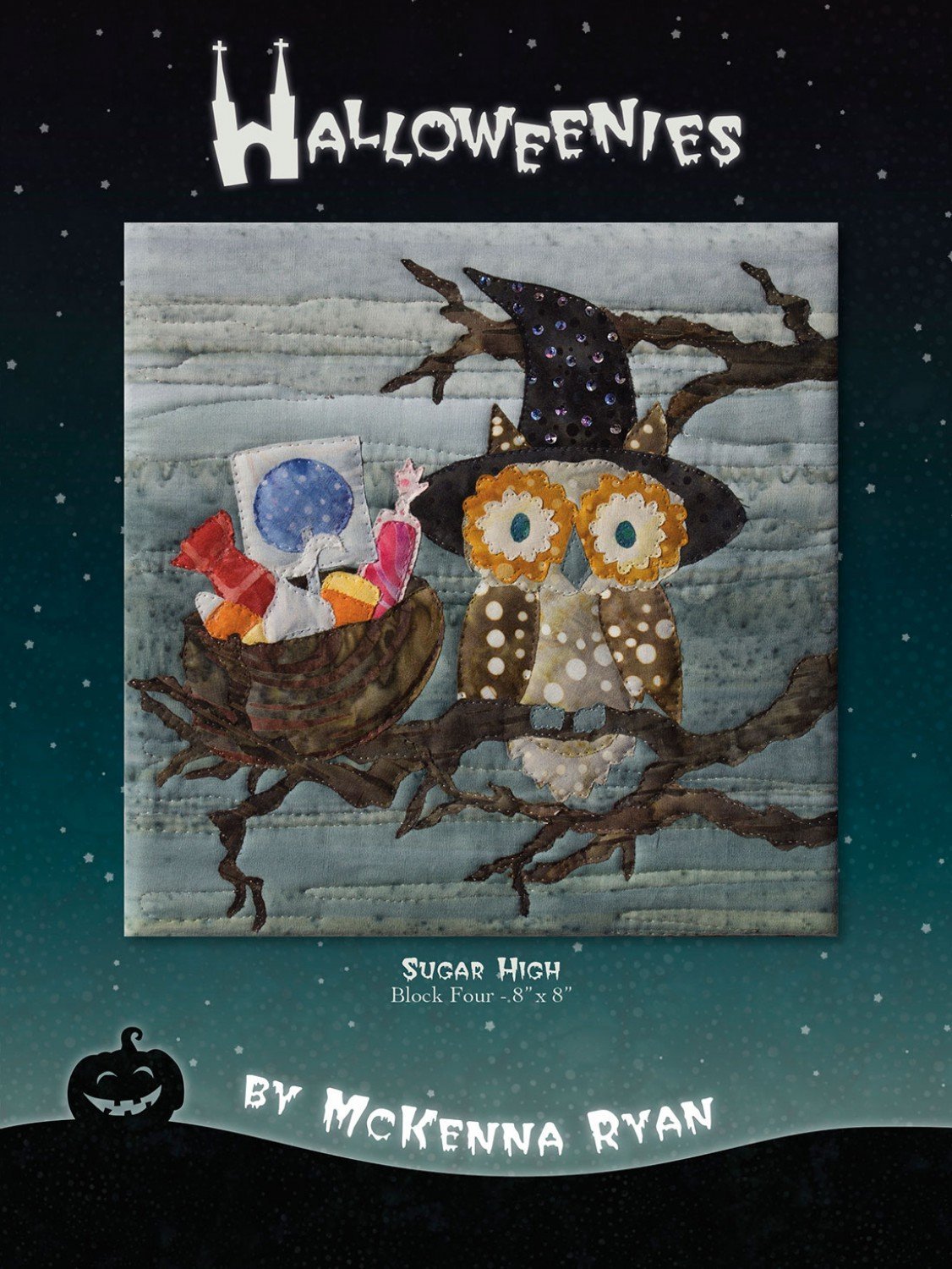 Pattern - Halloweenies Pieced Quilt Block 4-Sugar High by McKenna Ryan