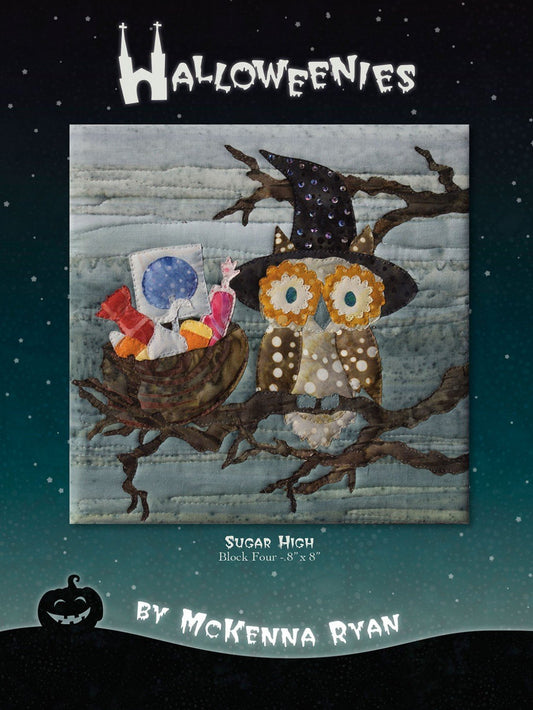 Pattern - Halloweenies Pieced Quilt Block 4-Sugar High by McKenna Ryan