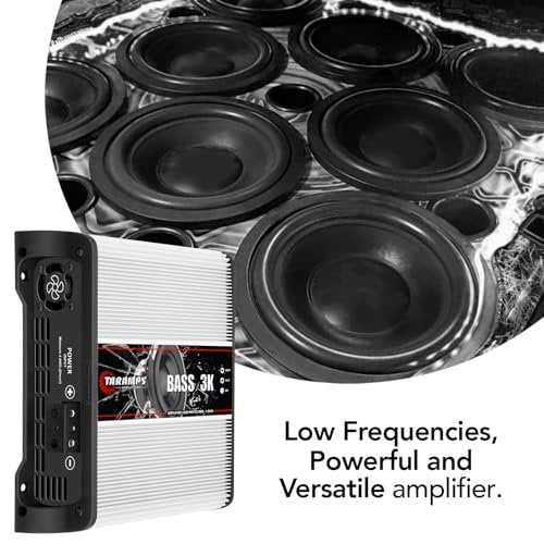 Taramps BASS 3k 1 Ohm 1 Channel Mosfet Amplifier 3000 Watts RMS, Monoblock, Subsonic Filter, Low Pass Crossover, Bass Boost, RCA, Class D, Car Audio System, Great for Subwoofers, Max Power