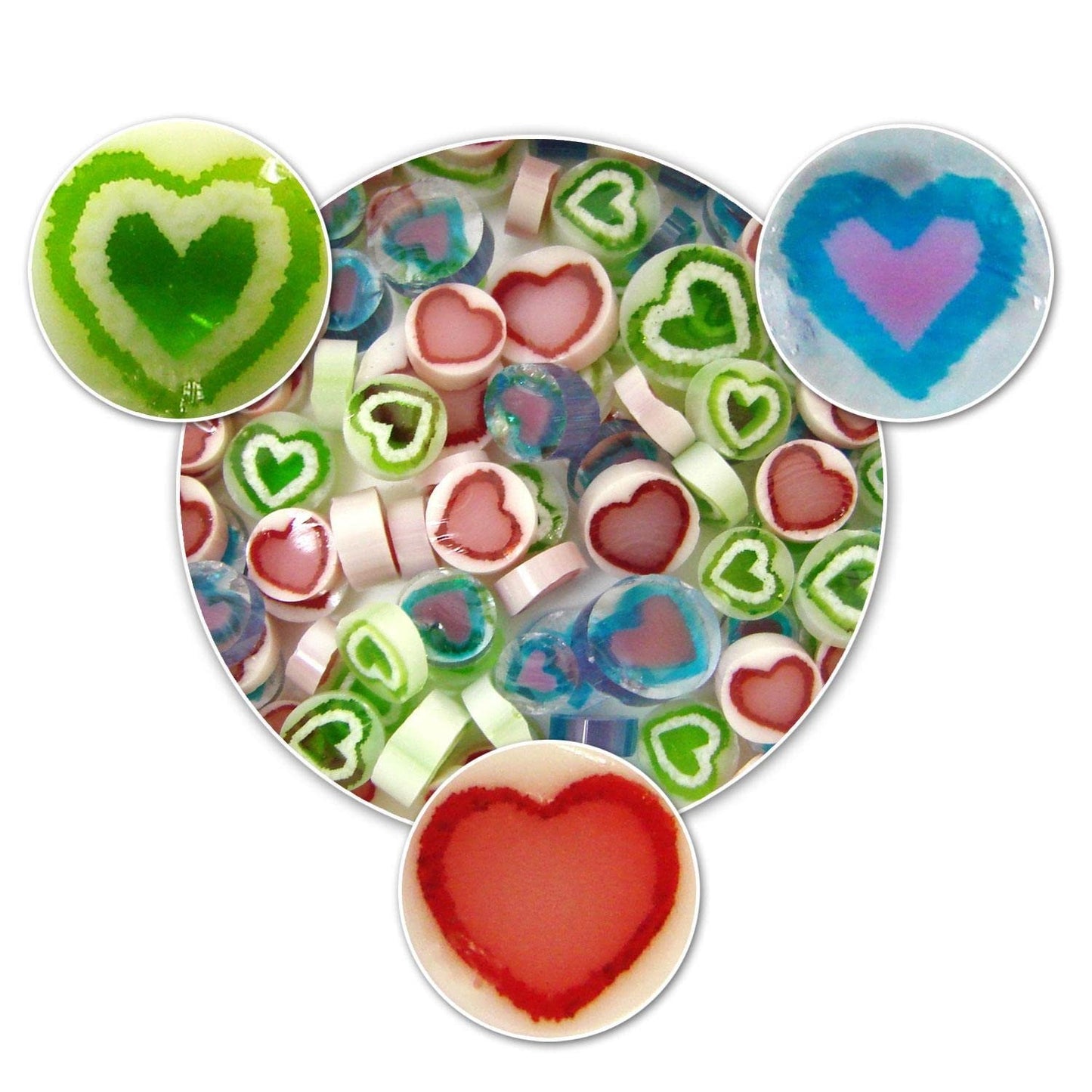 Heart Millefiori Assortment - 96 Coe