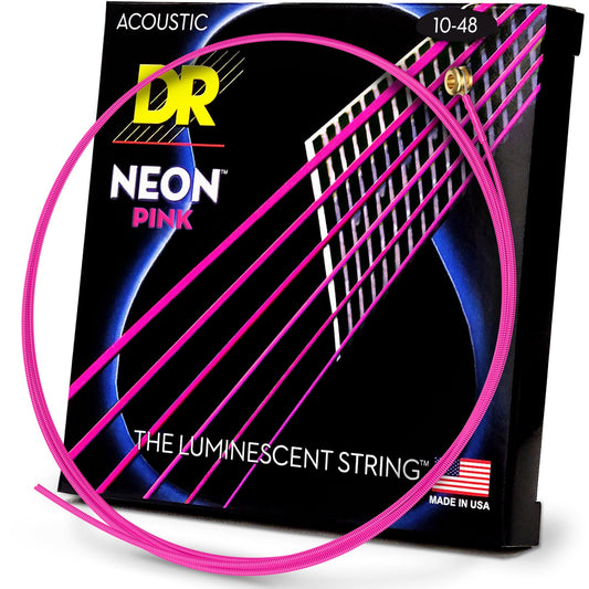DR NPA-10 Neon Pink Acoustic Guitar Strings