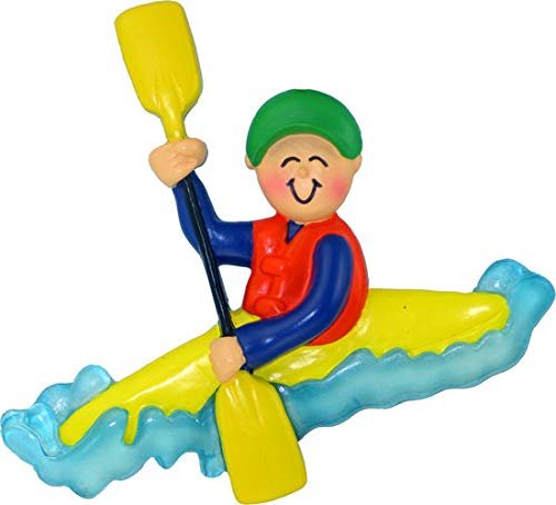 Kayaking in Water Christmas Ornament, Male