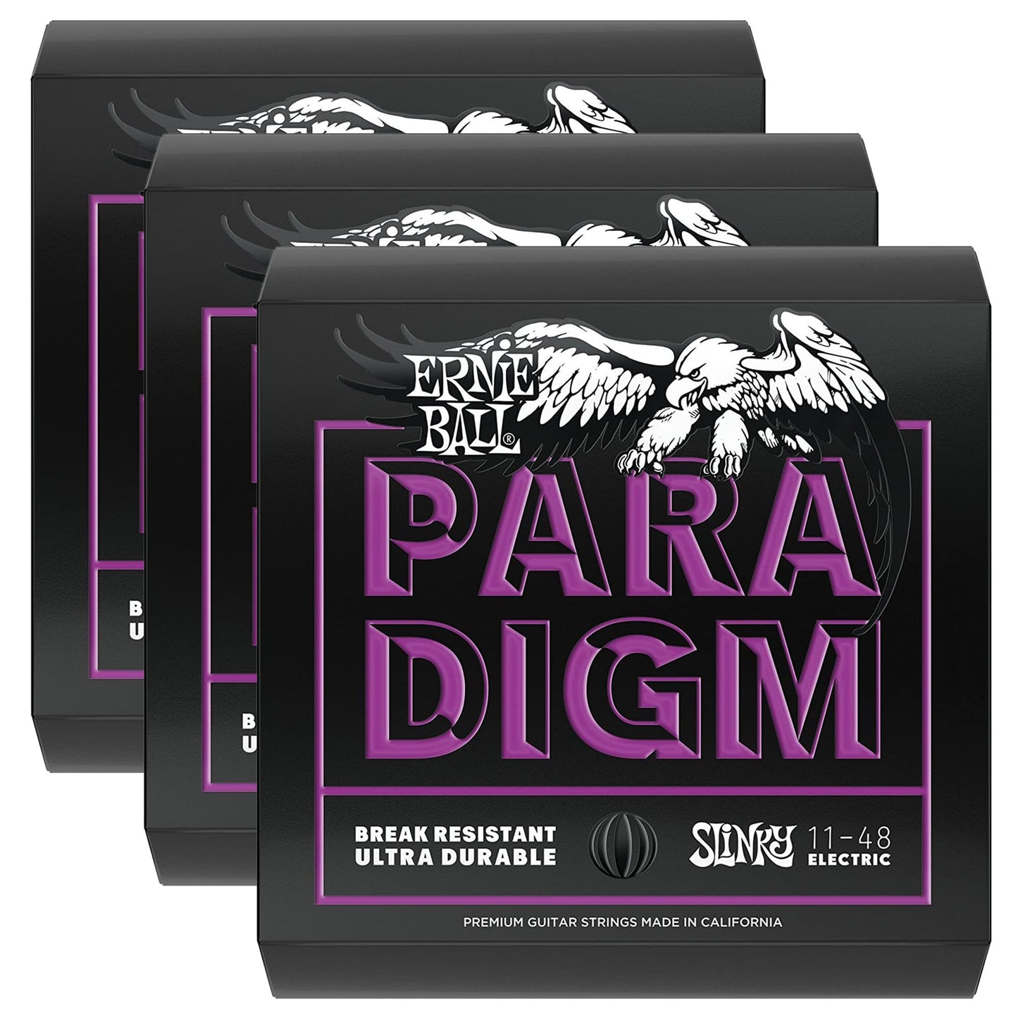 Ernie Ball Paradigm Power Slinky Electric Guitar Strings 11-48 (3 Pack Bundle)