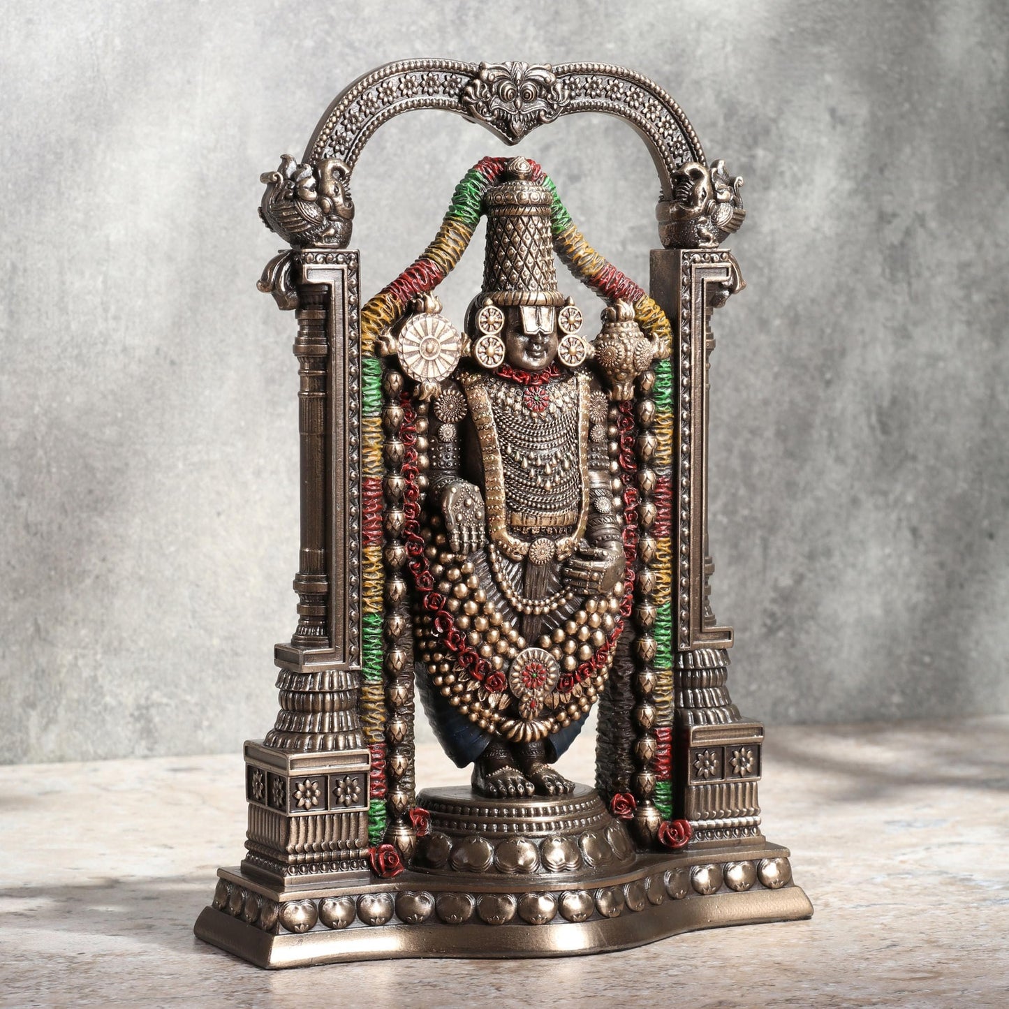 Veronese Design 8 3/8 Inch Lord Venkateswara as Balaji Cold Cast Resin Bronze Finish Statue