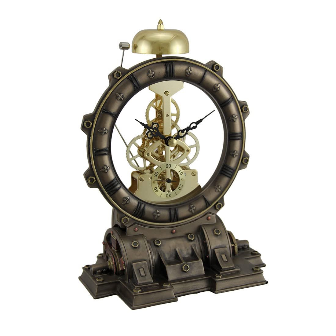 Veronese Design Time's Gate Metallized Steampunk Generator Desktop Striking Clock