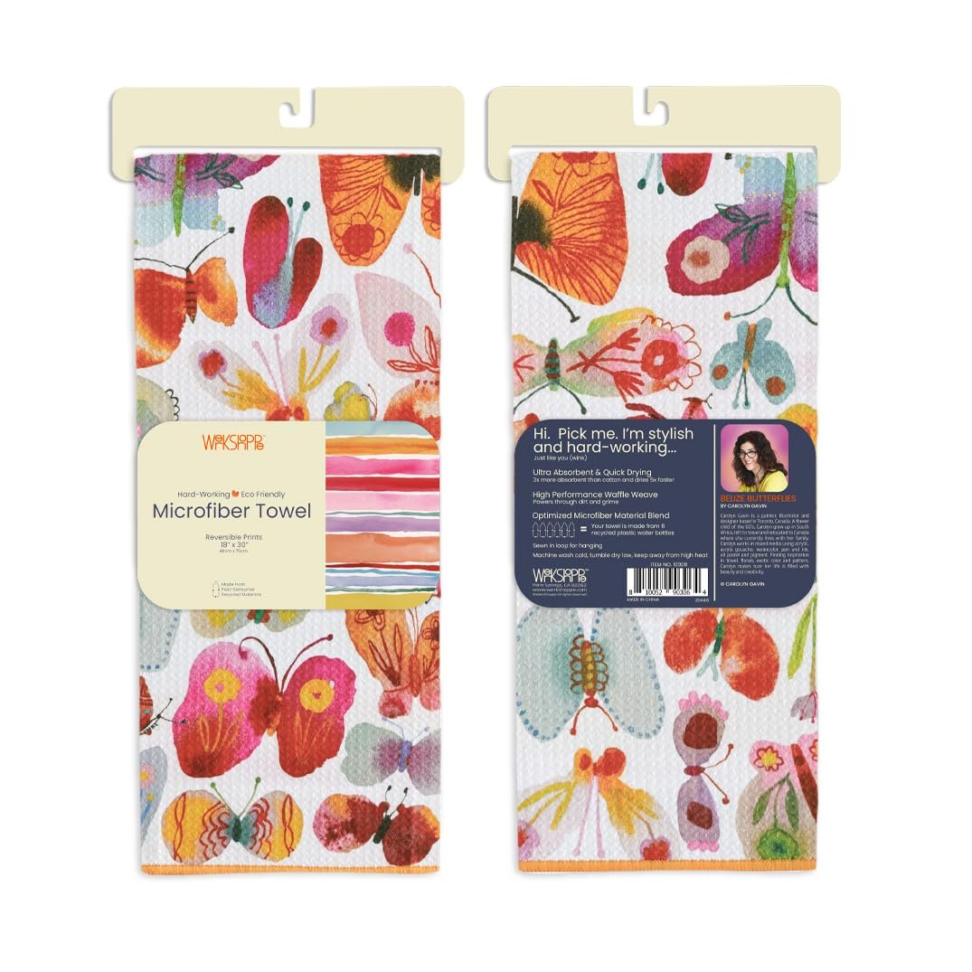 WerkShoppe Belize Butterflies Microfiber Art Towel - Home DÉCOR and Gift