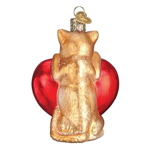 Old World Christmas Ornaments I Love My Cat Glass Blown Ornaments for Christmas Tree
