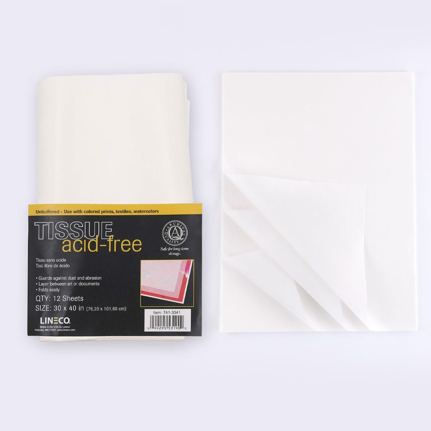 Lineco, Unbuffered Interleaving Tissue Paper, Unbuffered, Acid-Free, 30 x 40 Inches, Protect and Separate Prints, Documents, Letters, Newspaper, Prevent Harm to Your Products