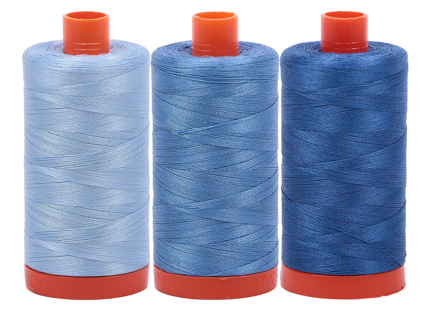 Bundle of Aurifil 50wt Egyptian Cotton Thread, Large 1422 Yard Spools, with and Without Aurifil Empty Thread Case 12 Spool Capacity