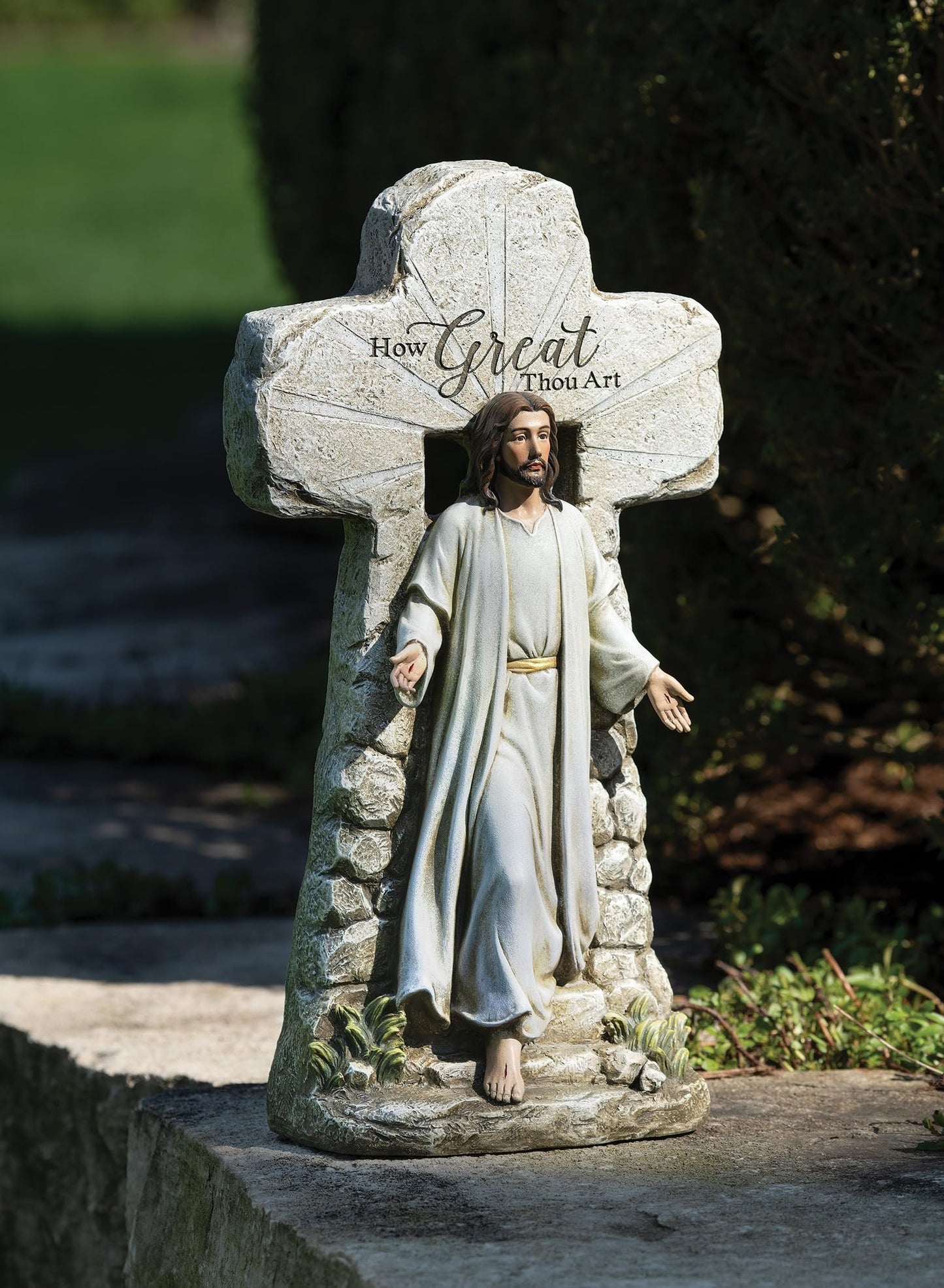Joseph's Studio by Roman - Jesus Rising Cross Figure, Renaissance Collection, 15.25" H, Resin and Stone, Religious Gift, Decoration, Collection, Durable, Long Lasting