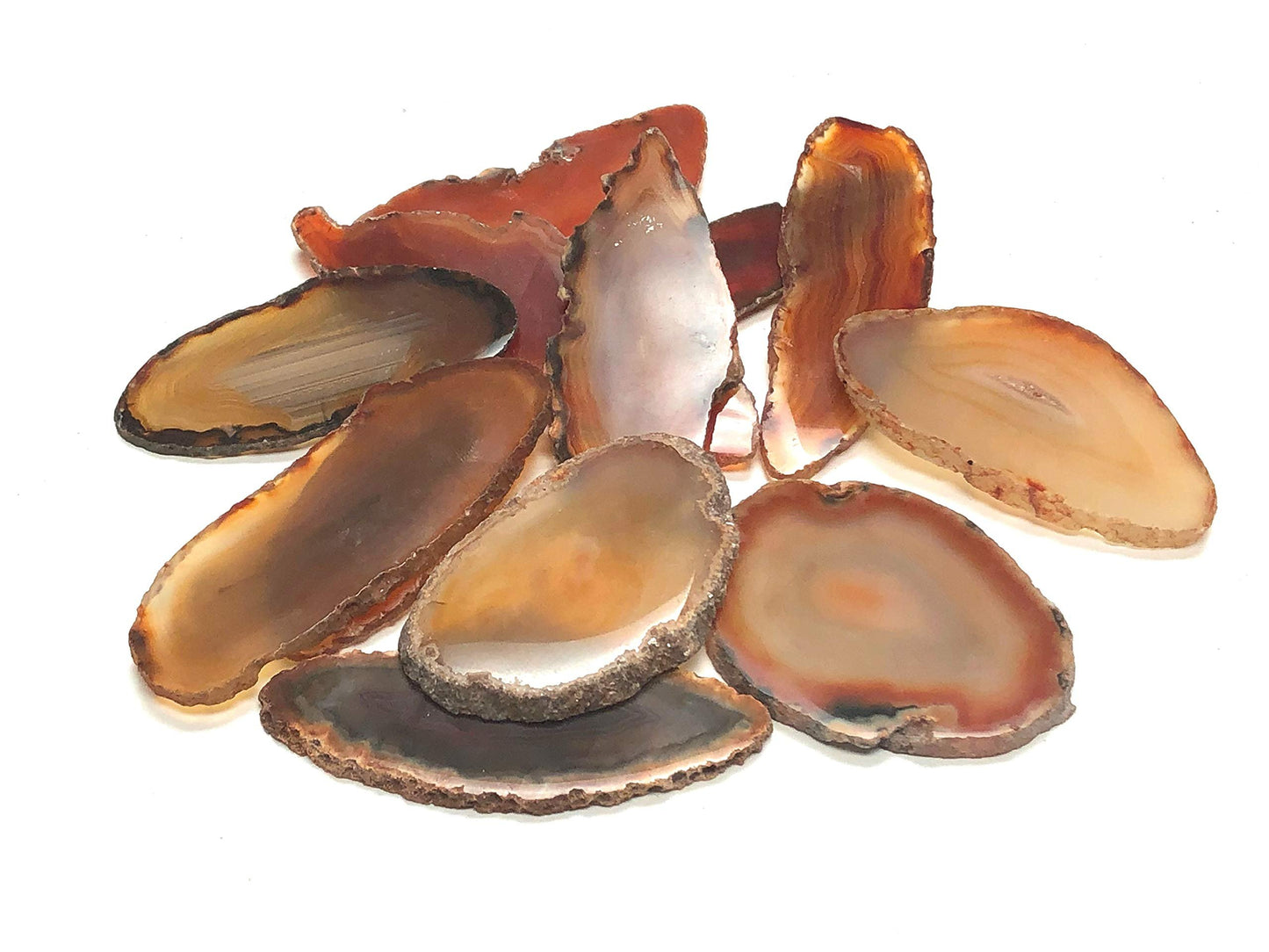 Zentron Crystal Collection 20 Count Agate Slices 2" Pieces (Red/Orange, 20)