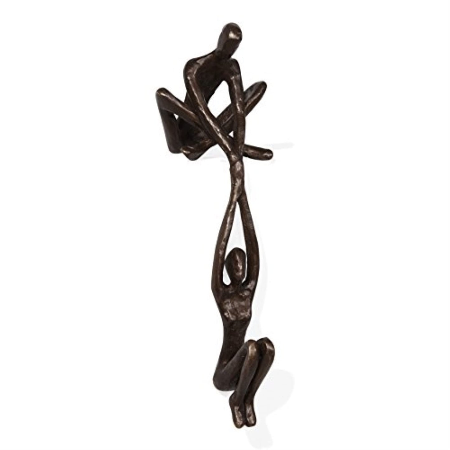 Danya B. ZD16169 Contemporary Metal Shelf Décor - Bronze Sculpture - Man Lifting Woman from Ledge