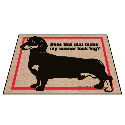 High Cotton Funny Welcome Doormat - Does This Mat Make My Wiener Look Big
