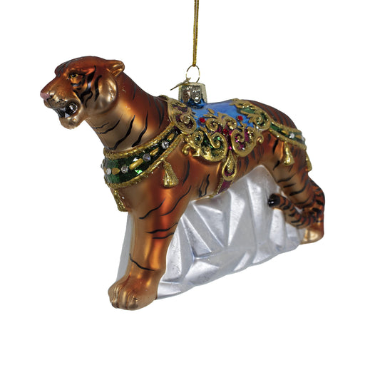 Kurt Adler 6.5-Inch Bellissimo Glass Tiger Ornament