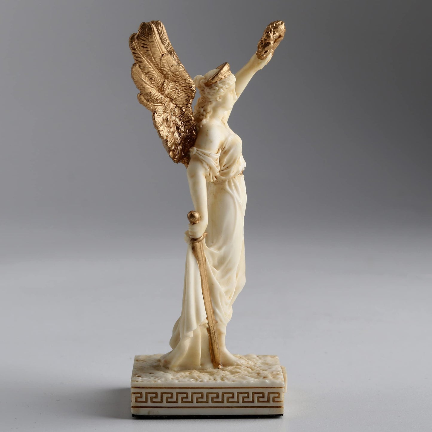 Veronese Design 4 Inch Nike Greek Goddess of Victory Resin Miniature Handpainted White Gold Finish