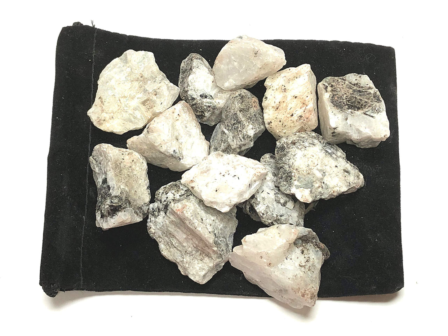 Zentron Crystal Collection Rough Rainbow Moonstone - Large 1" Pieces in Velvet Bag