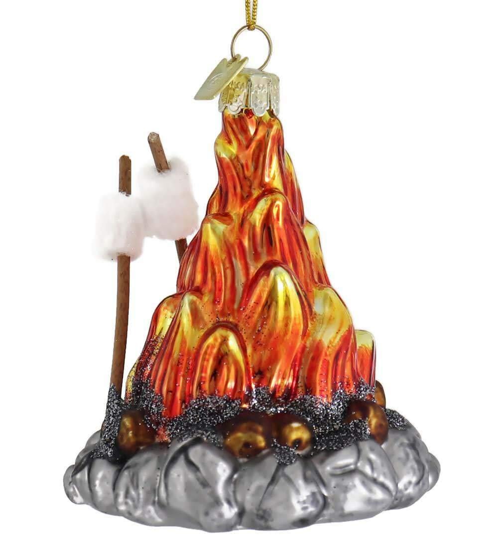 Noble Gems Campfire Glass Christmas Tree Ornament NB1577