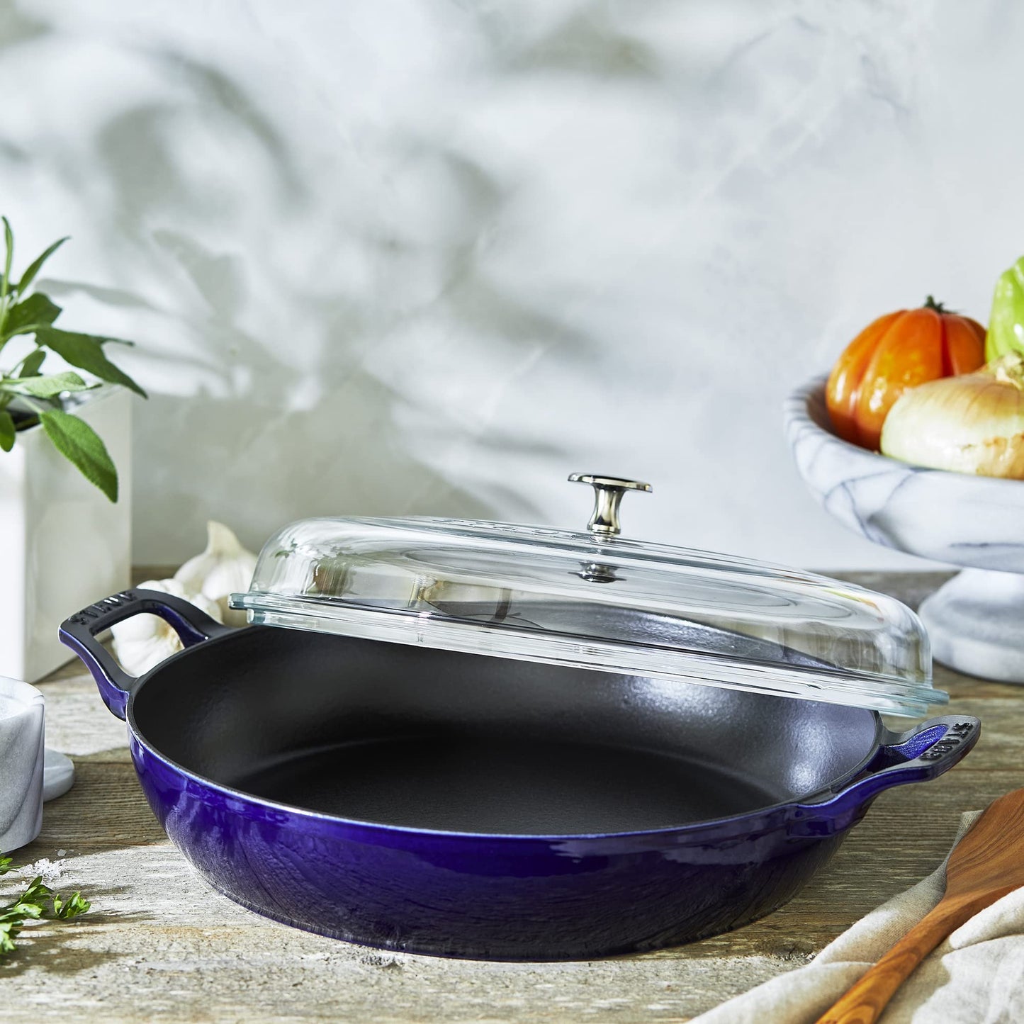 STAUB Cast Iron 3.5-qt Braiser with Glass Lid
