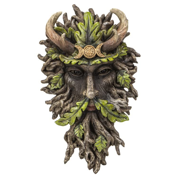 Pacific Giftware Wandrelief Greenman Horned God Triple Moon Wall Sculpture