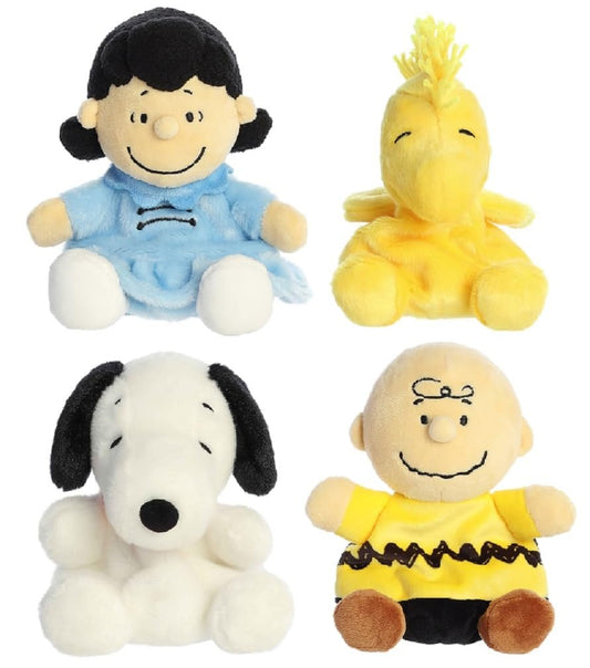 Aurora Peanuts Palm Pal Plush Bundle, Charlie Brown, Lucy, Woodstock and Snoopy