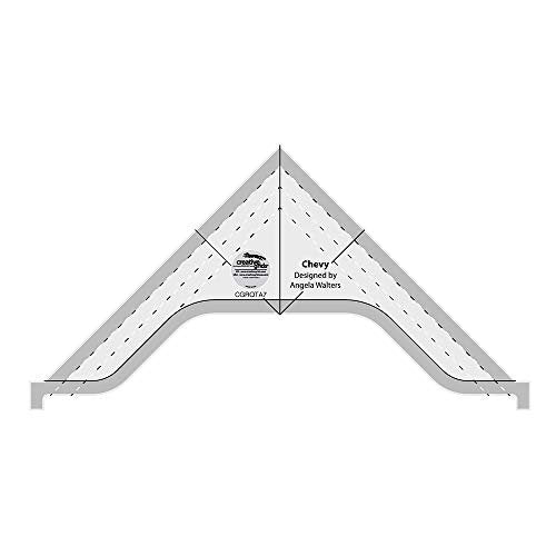 Creative Grids Machine Quilting Tool Chevy – CGRQTA7 – Made in USA, Non-Slip Grip Acrylic Quilting & Sewing Template Ruler for Free-Motion Quilt Patchwork Design on Domestic Sewing & Longarm Machines