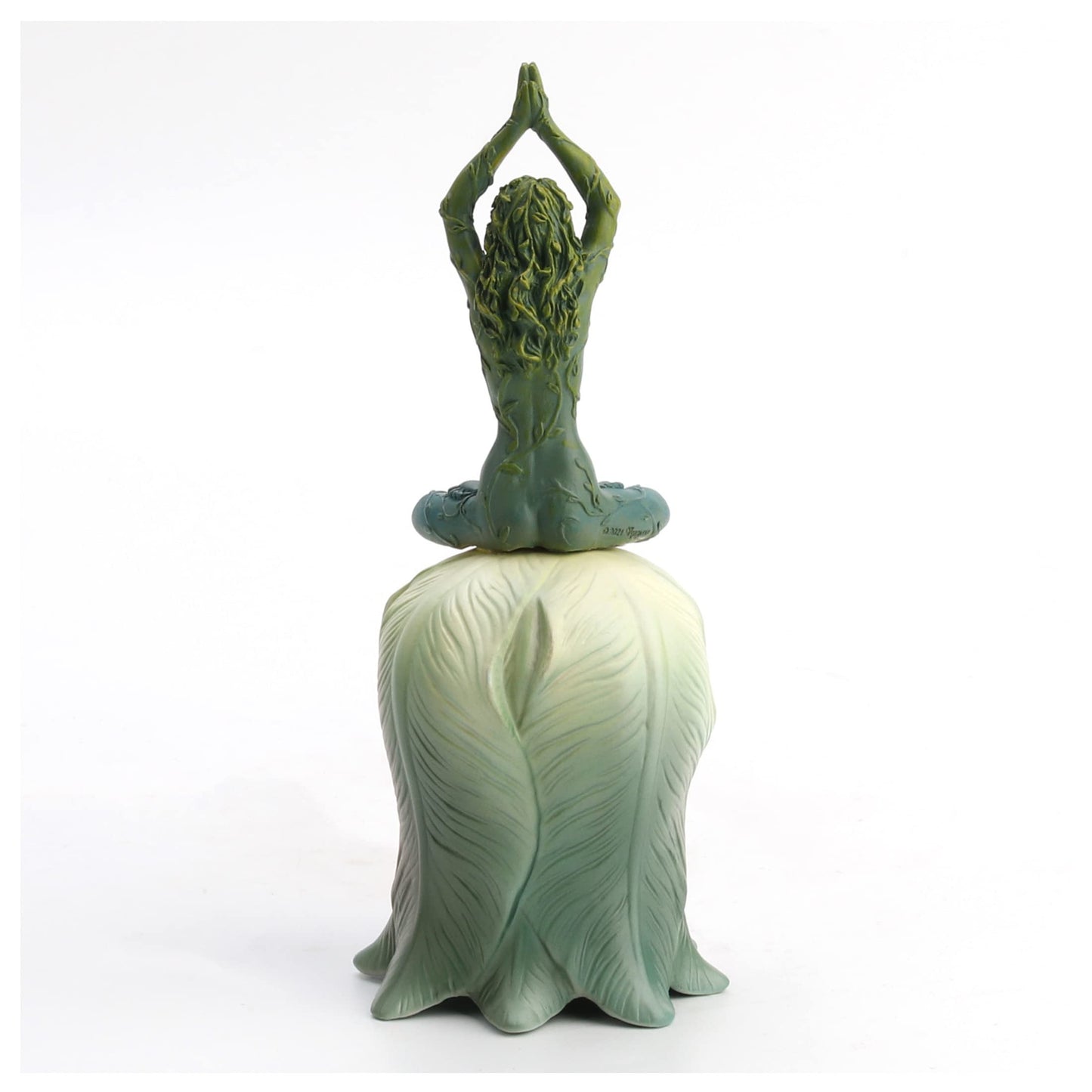Veronese Design 6 3/4" Mother Earth Gaia Arms Raised Meditation Flower Hand Bell Resin Figurine