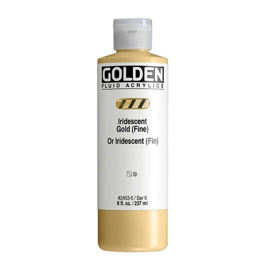 Golden Fluid Iridescent Acrylics - Iridescent Gold Fine - 8 oz Bottle