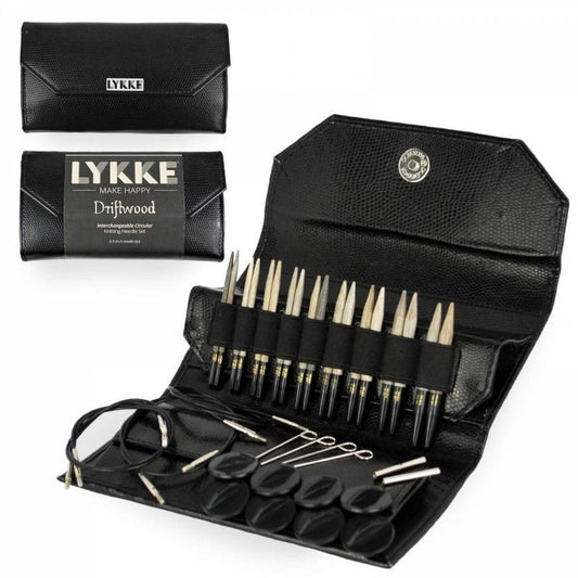 Lykke 3.5" Driftwood Interchangeable Gift Set in Black Faux Leather Pouch