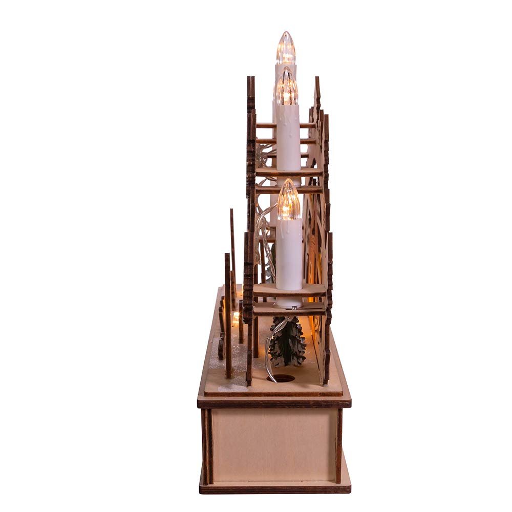 Kurt S. Adler 11-Inch Battery-Operated Light-Up Wooden Nativity Scene with Candles