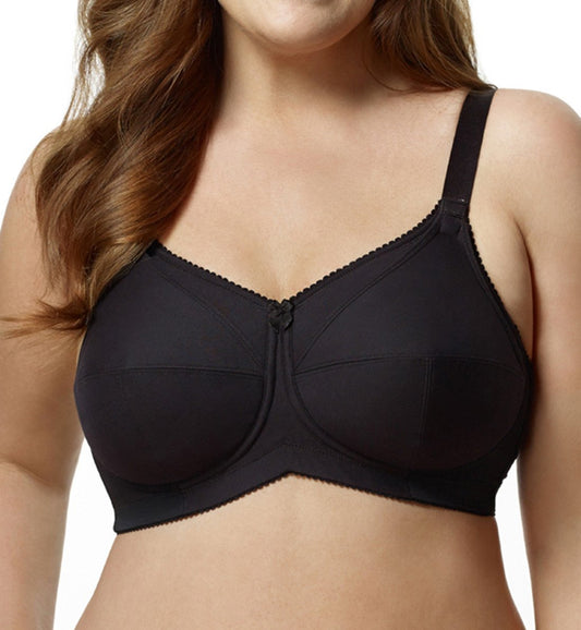 Elila 2-Ply Cotton Support Nursing Softcup #1613,40M,Black