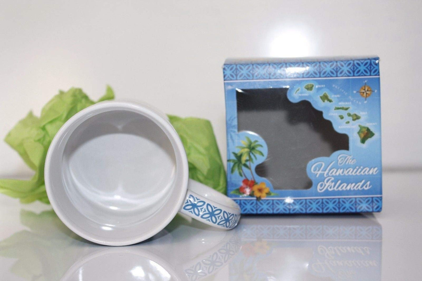 10 oz. Island Treasures Mug, Hawaiian Map - Blue