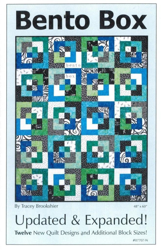 Aeiniwer Bento Box Updated and Expanded Quilt Pattern, Fat Quarter Friendly 12 Top Variation Designs