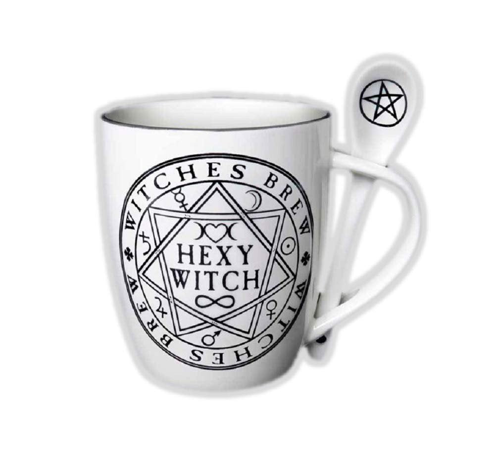 Pacific Giftware Witches Brew Hexy Witch Mug and Spoon by Alchemy England
