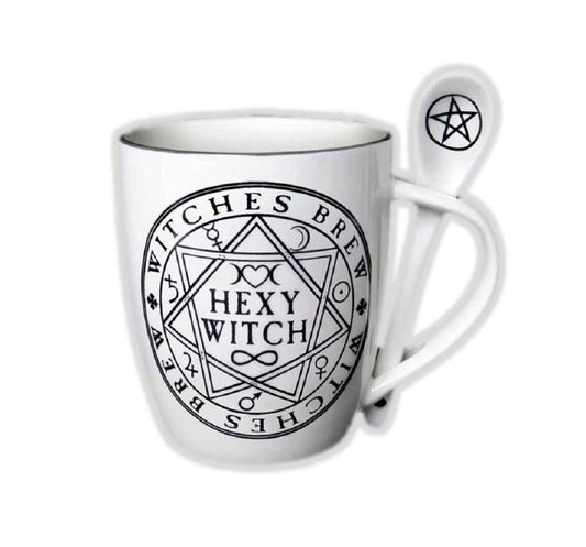 Pacific Giftware Witches Brew Hexy Witch Mug and Spoon by Alchemy England