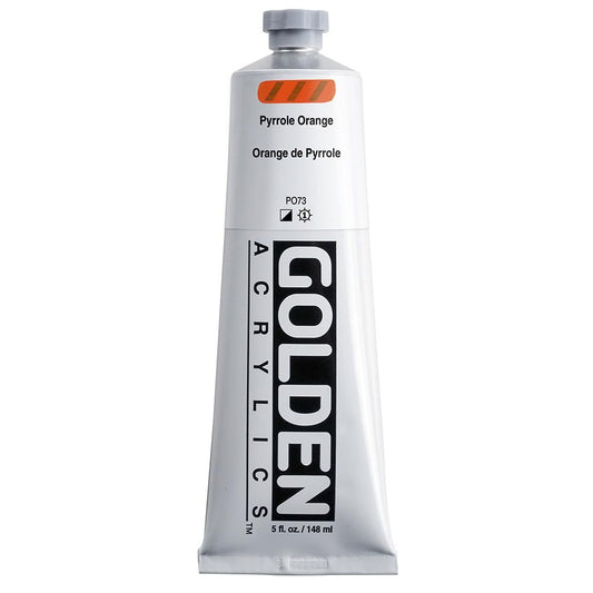 Heavy Body Acrylics by GOLDEN, Pyrrole Orange, 5 fl. oz. Tube, Professional Acrylic Paint, Semi-Opaque