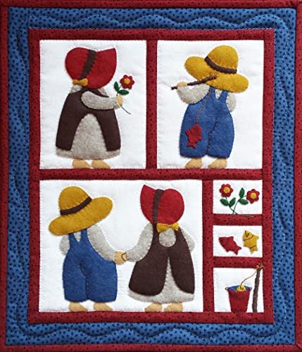 Wall Quilt Kit by Rachel's of Greenfield, Sue and Sam Wall Quilt Kit 13'x15', Wool Felt Hanging Quilt Kit, green