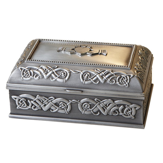 Handcrafted Irish Claddagh Jewelry Box by Mullingar Pewter