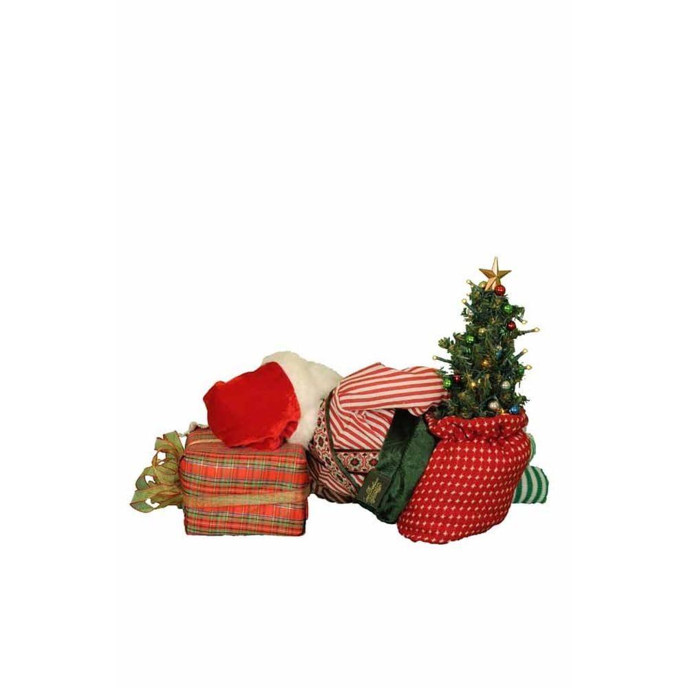 Karen Didion Originals Lighted Napping Santa Figurine, 17 Inches - Handmade Christmas Holiday Home Decorations and Collectibles