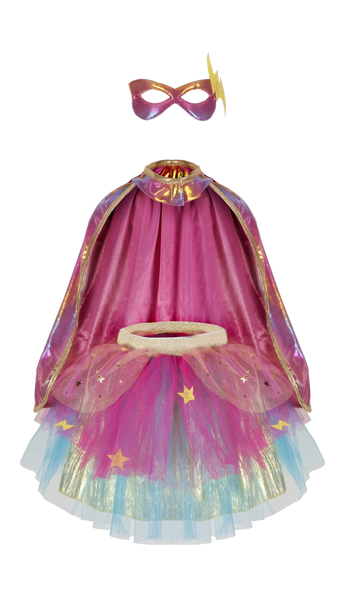 Costume / Super-Duper Tutu/Cape/Mask, Pink/Gold Size 4-6