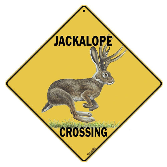 CROSSWALKS Jackalope Crossing 12" X 12" Aluminum Sign (X127)